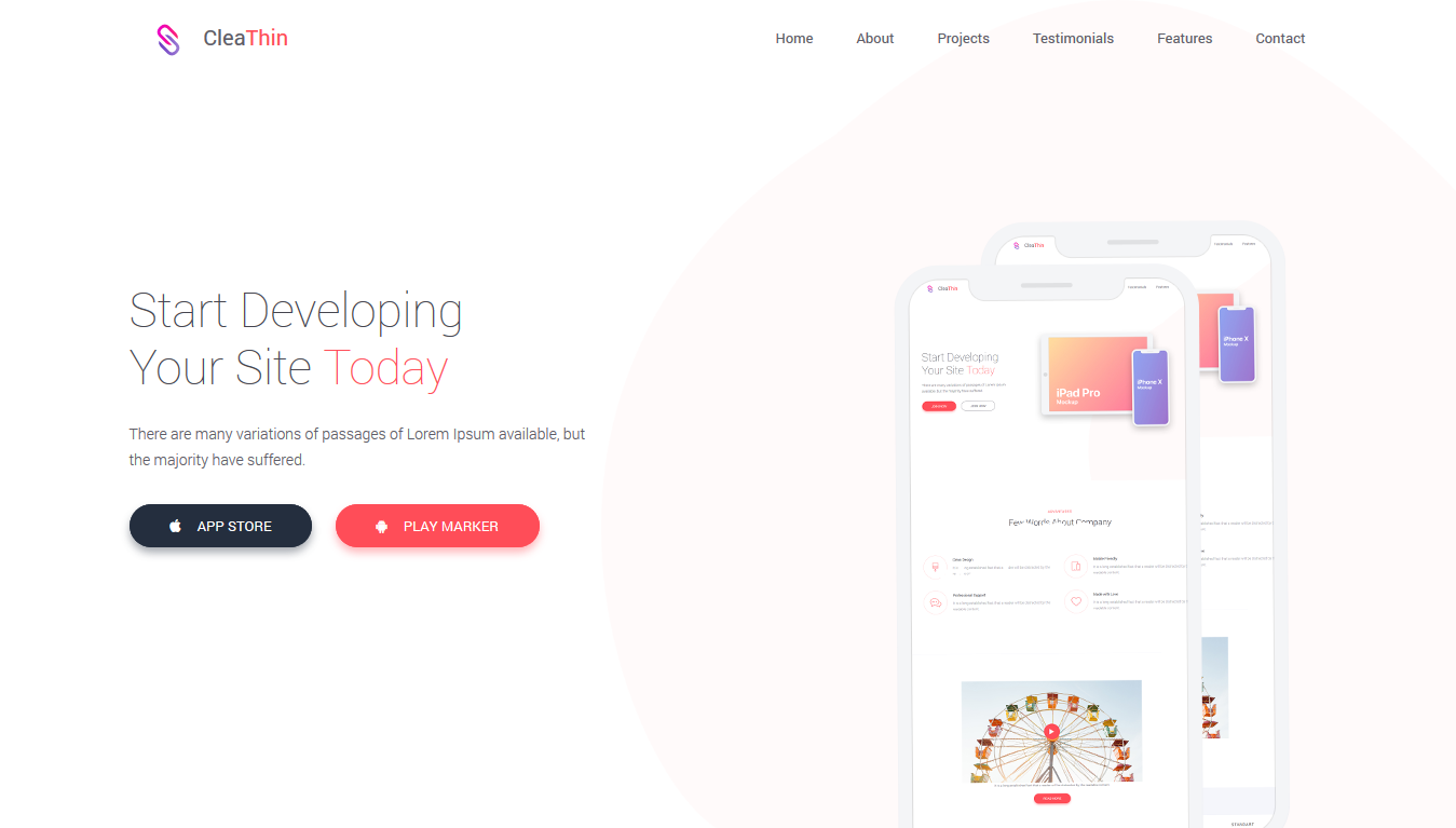 Cleathin - Application Landing Page